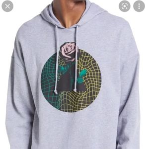BP.Rose Graphic Hoodie In Grey Rose Men's size Medium